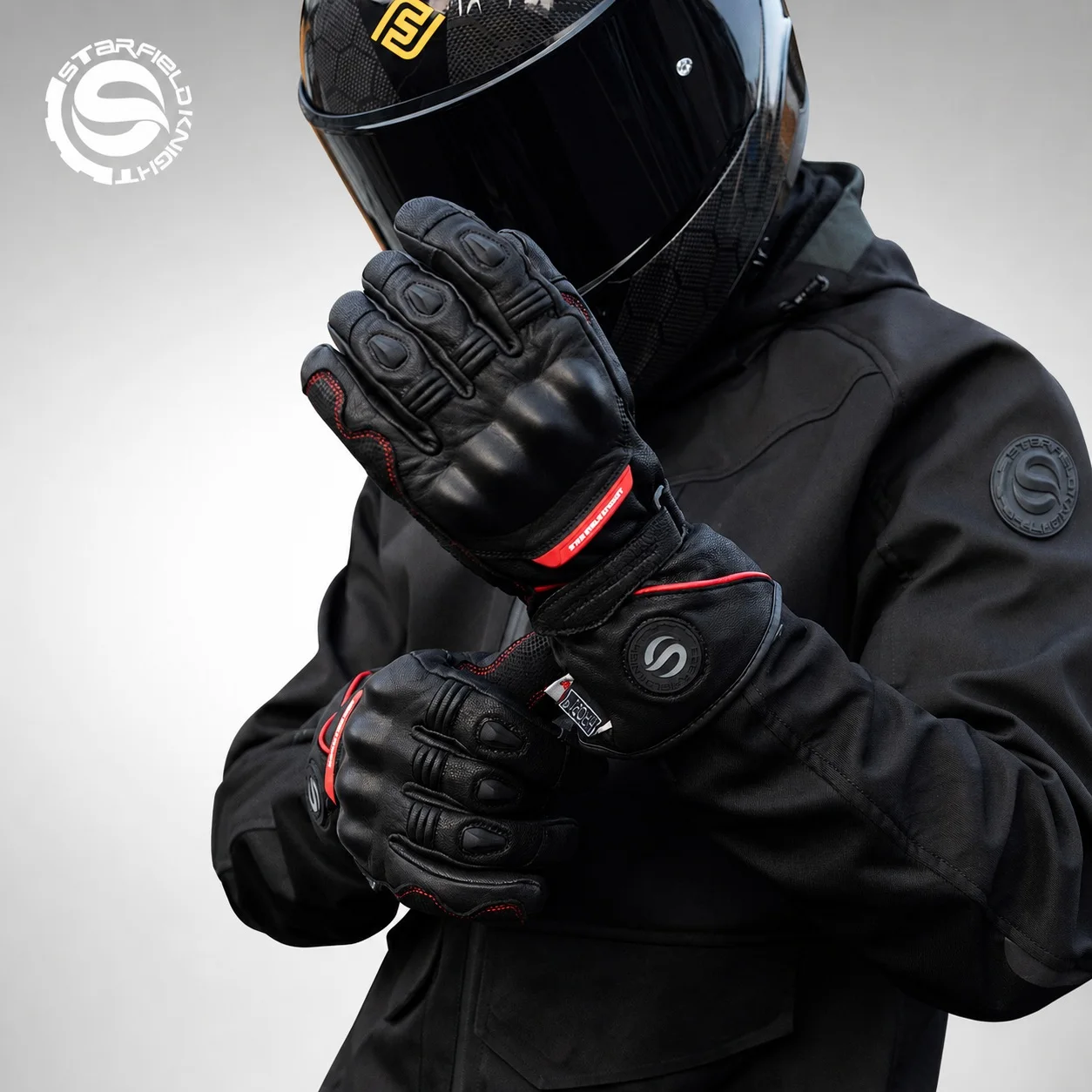 STAR FIELD KNIGHT SKG-541 Men Heated Motorcycle Gloves Sheepskin Warm Windproof Waterproof Touchscreen Winter Riding Gloves