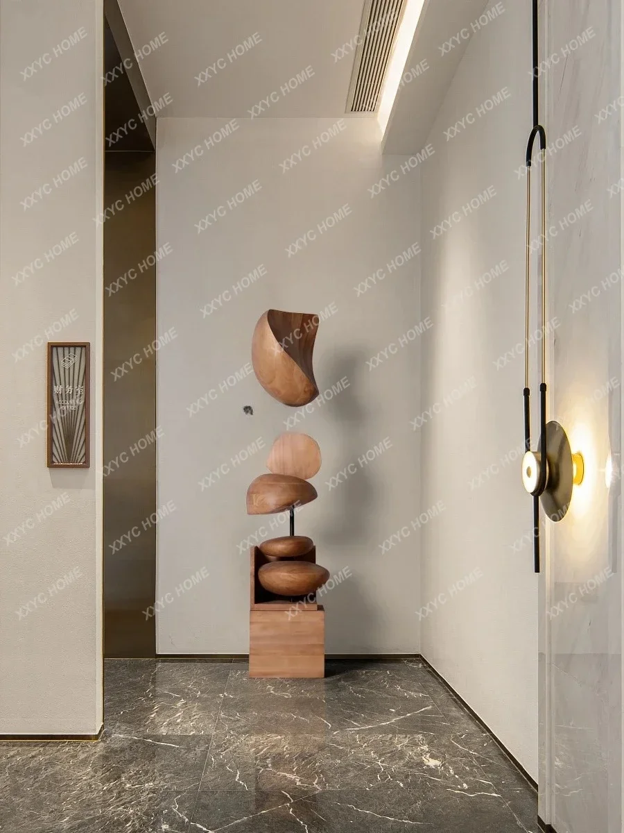 A  Art sculpture floor-to-ceiling ornaments B & B porch Hotel staircase creative wood carving soft decoration