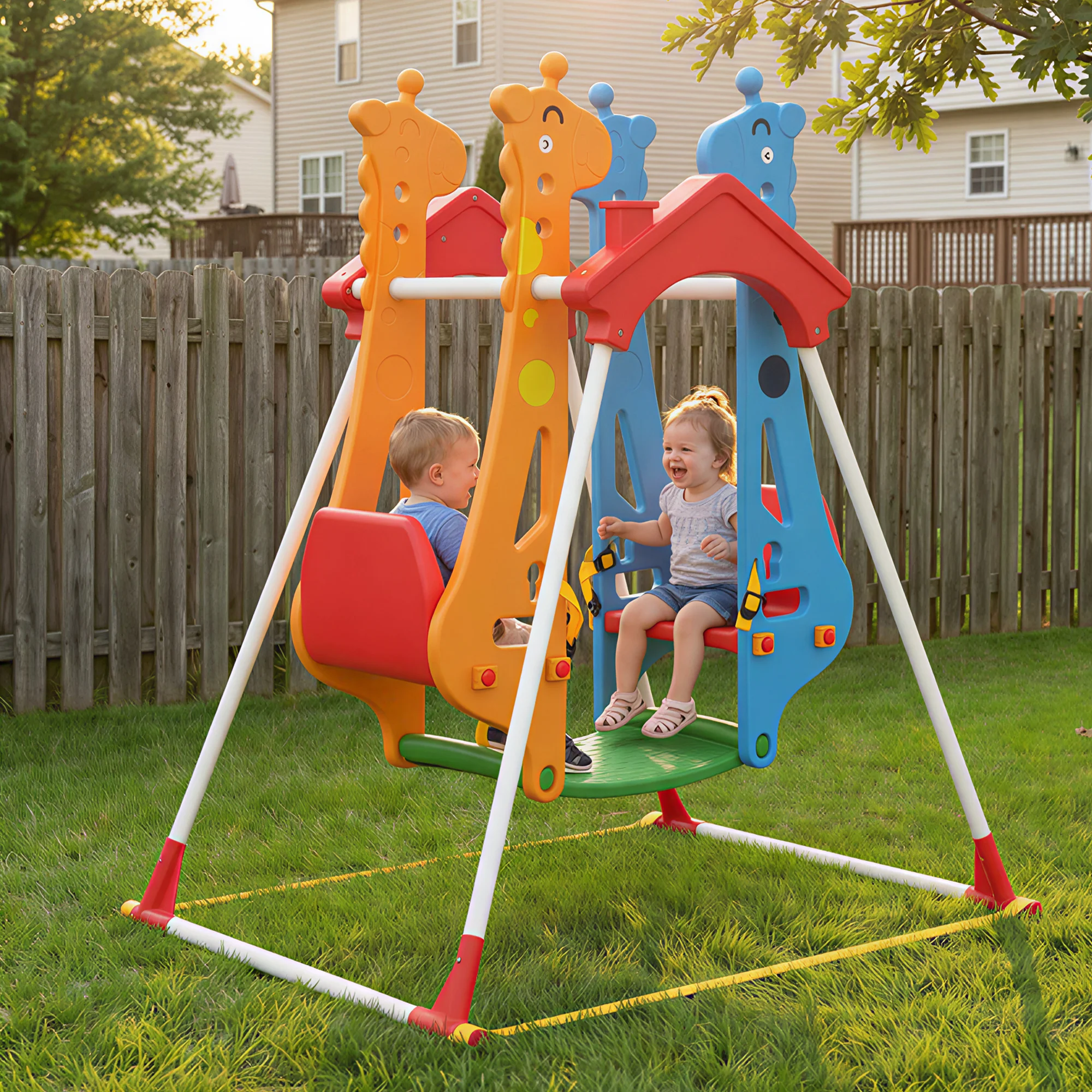 أرجوحة أطفال للعب مواجهًا، بإط - مراجعة Kids Outdoor Frame وسعره