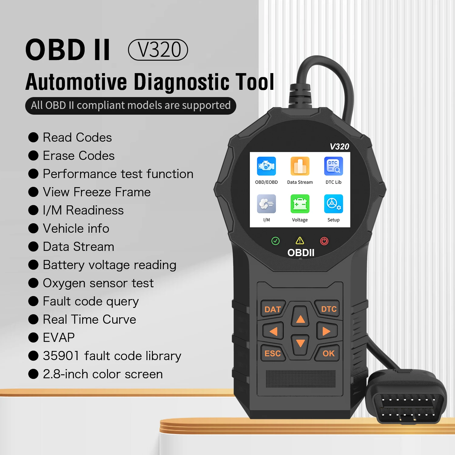 

Hot Selling gasoline Car Diagnostic Scanner Tool v320 OBD Car Trouble Code Reader OBD 2 Car Engine Troubleshooting Tool