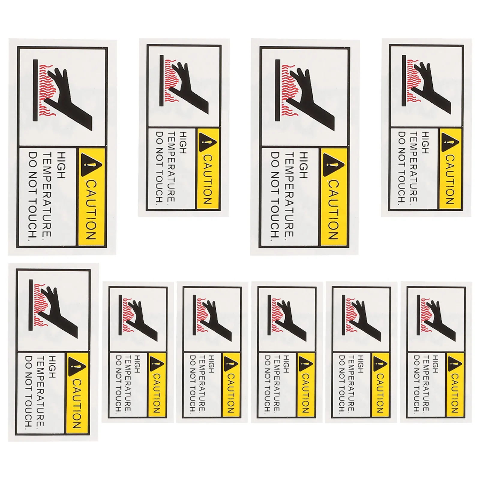 

10 шт. виниловых предупреждающих наклеек о высокой температуре, предупреждающие о не прикасаться к горячим поверхностям, для механического оборудования