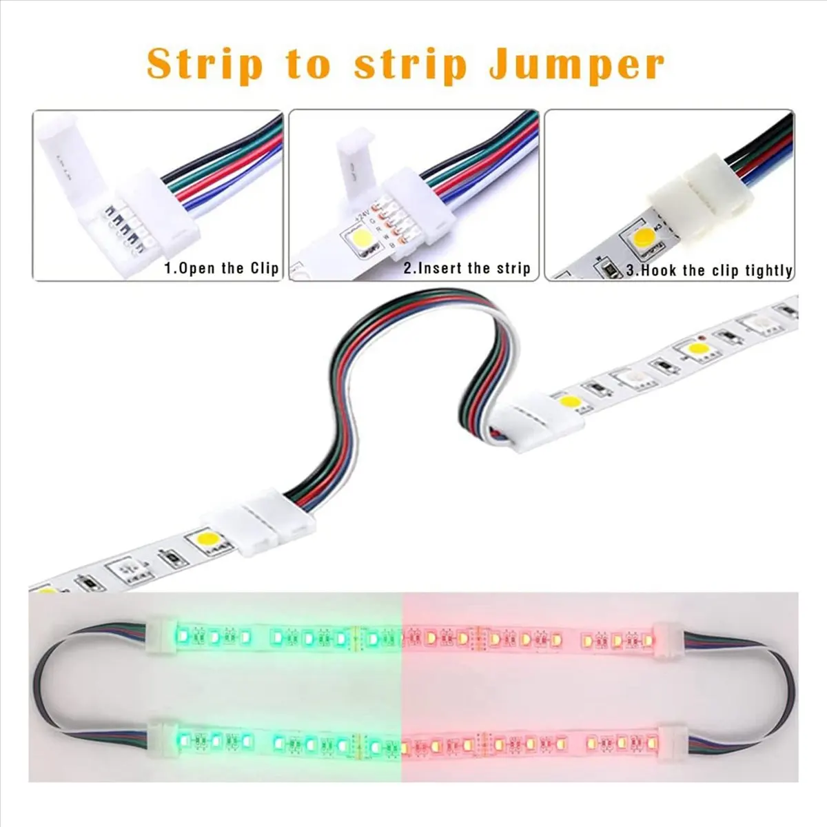

2X 5 Pin LED Strip Connector Kit, for 12Mm RGBW LED Strip Connection Include T Shape 5 Pin LED RGBW Connector