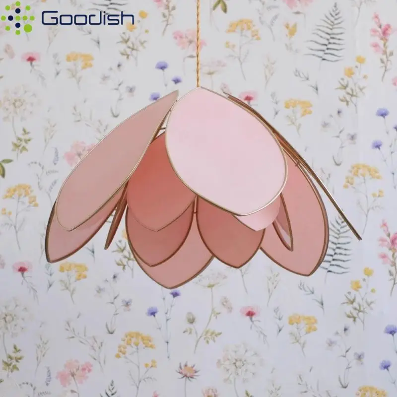 الفرنسية الرجعية الوردي زهرة قلادة ضوء رومانسية LED الفن مصباح لغرفة النوم غرفة الطعام دراسة بار داخلي ديكور المنزل الثريا #2