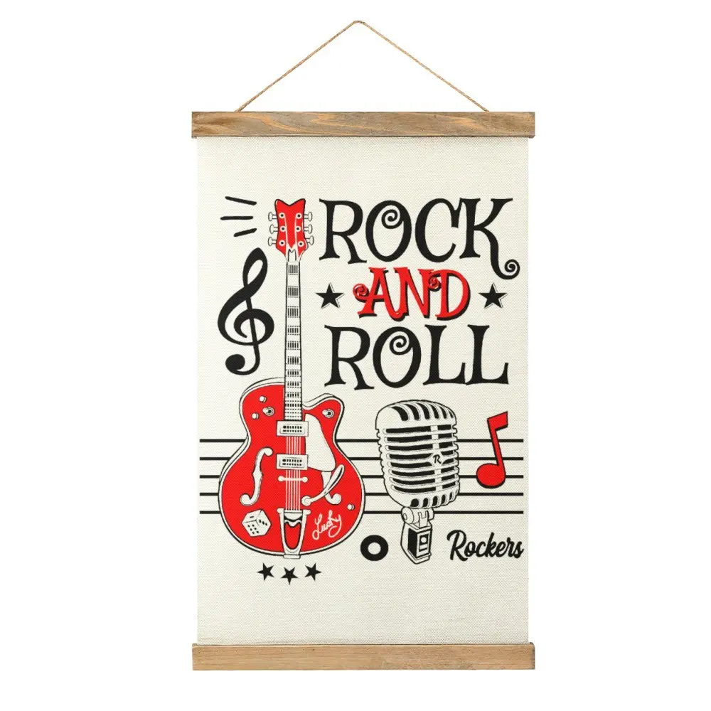 Rockabilly Music Classic Rock And Roll Guitar Sock Picture Bedroom Wall Decoration Canvas Hanging Picture Funny Funny Joke Style