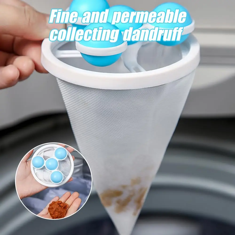 Floating Hair Filtering Mesh Removal, Upgraded Lint Catcher for Washing Machine Cleaning Mesh Bag, Reusable Washing Machine