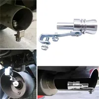 Simulator Whistler Exhaust Fake Turbo Whistle Pipe Sound Muffler Blow Off Car Styling Tunning Universal Silver S/M/L/XL