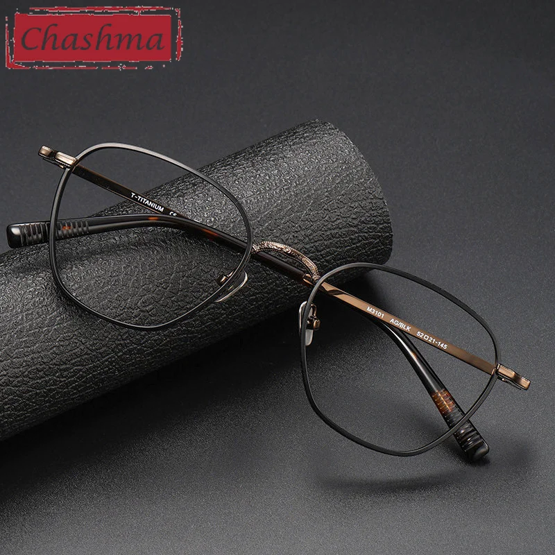 Chashma Men Prescription Glasses Pure Titanium Oval Optical Gafas Fashion Spectacles Frames Top Quality  Eyeglass for Women