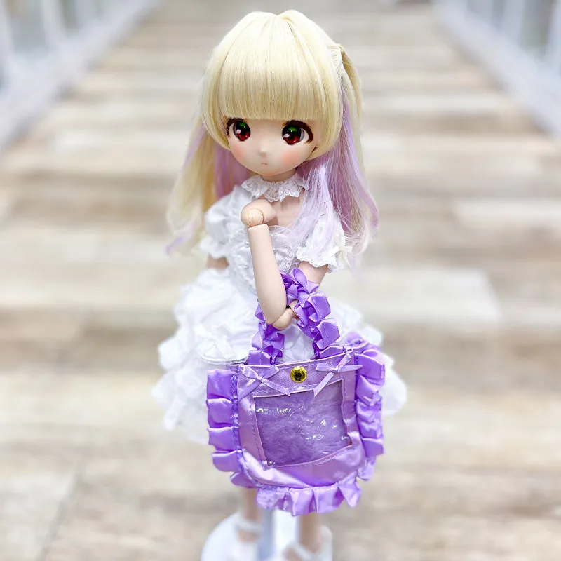 Toys Spirits Mini Ita Bag Authentic Japanese Transparent Ruffle Purple Badge Pin Storage Display Bag For Anime Cosplay Fans