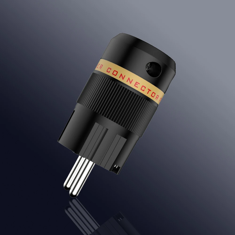 Pair Viborg VE501S+VF501S Pure Copper Silver plated Eu plug SCHUKO POWER CONNETOR