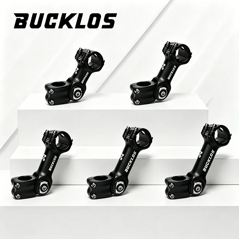 Tige de Guidon Réglable BUCKLOS pour Vélo, 60 Degrés, 25.4/31.8mm, Tige de Vélo de Route et VTT en Alliage d'Aluminium CNC, Tige de Fourche de Vélo 28.6mm, Pièce de Vélo