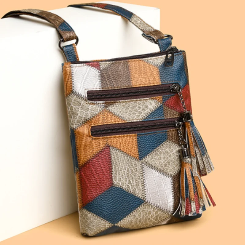 Bolsa de ombro de couro vintage para mulheres Bolsa de grande capacidade Bolsa de ombro inclinado, bolsa moda mãe