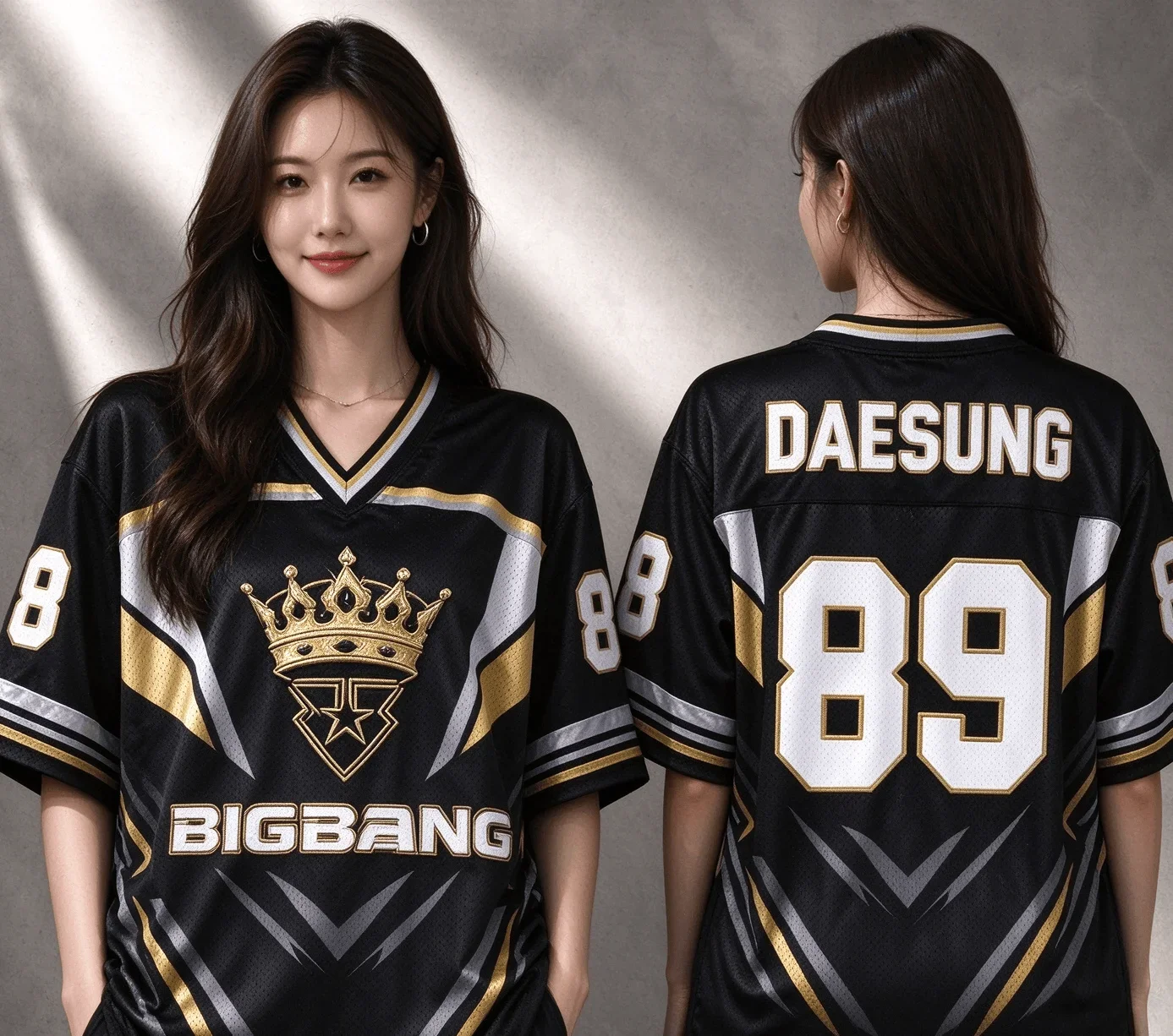 Women's 2026 World Tour Mixed Mesh Jersey Short Sleeve T-Shirt G-Dragon Concert Fan Apparel Family Matching 20th Anniversary