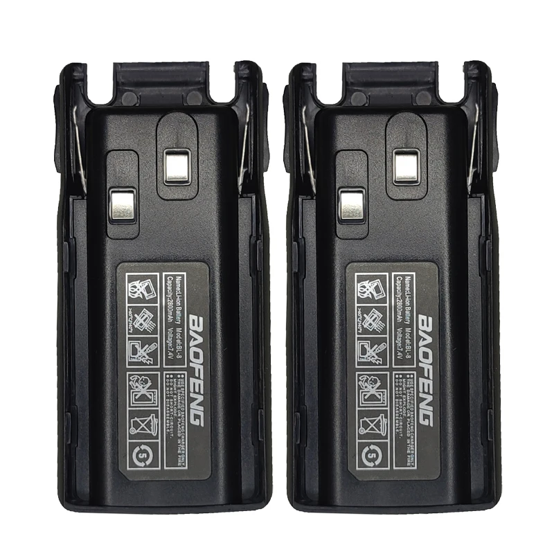 BAOFENG-batería de iones de litio para walkie-talkie, batería de UV-82 de 2800/3800mAh y 7,4 V para Radio bidireccional de 1 BL-8/2 piezas, piezas,