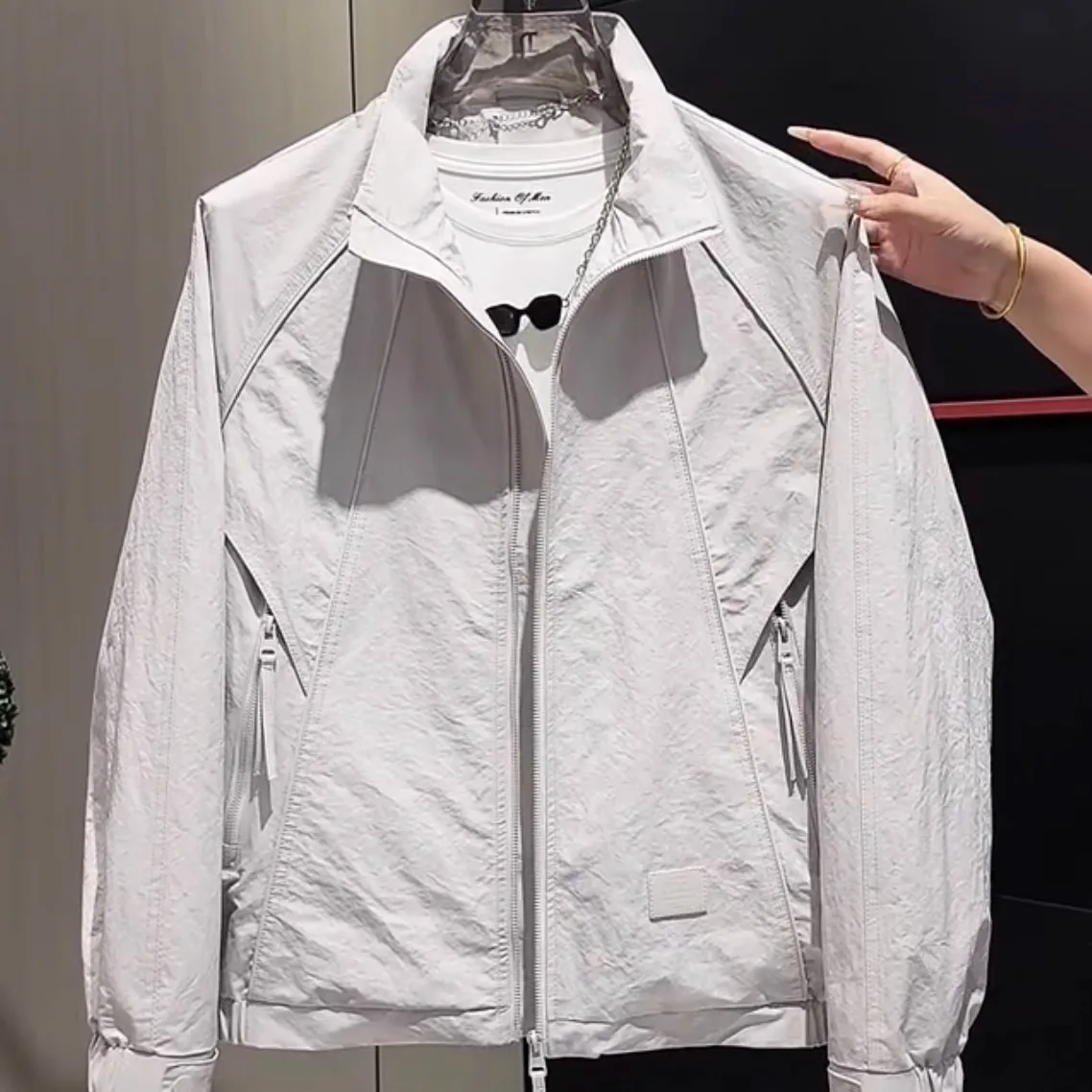 ربيع الخريف جديد Sle عادية Faionable الشباب تنوعا الوقوف طوق ملابس العمل Jaet الرجال سليم صالح تنفس ملابس خارجية