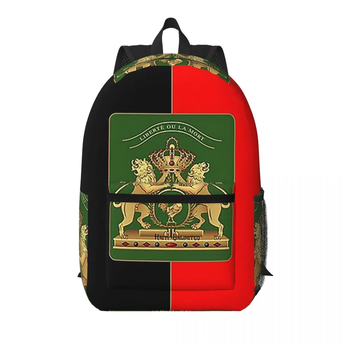 Haitian Independence Flag Student Backpack School Bag Hiking Travel Daypack for Men Women Bookbag Shoulder Bags