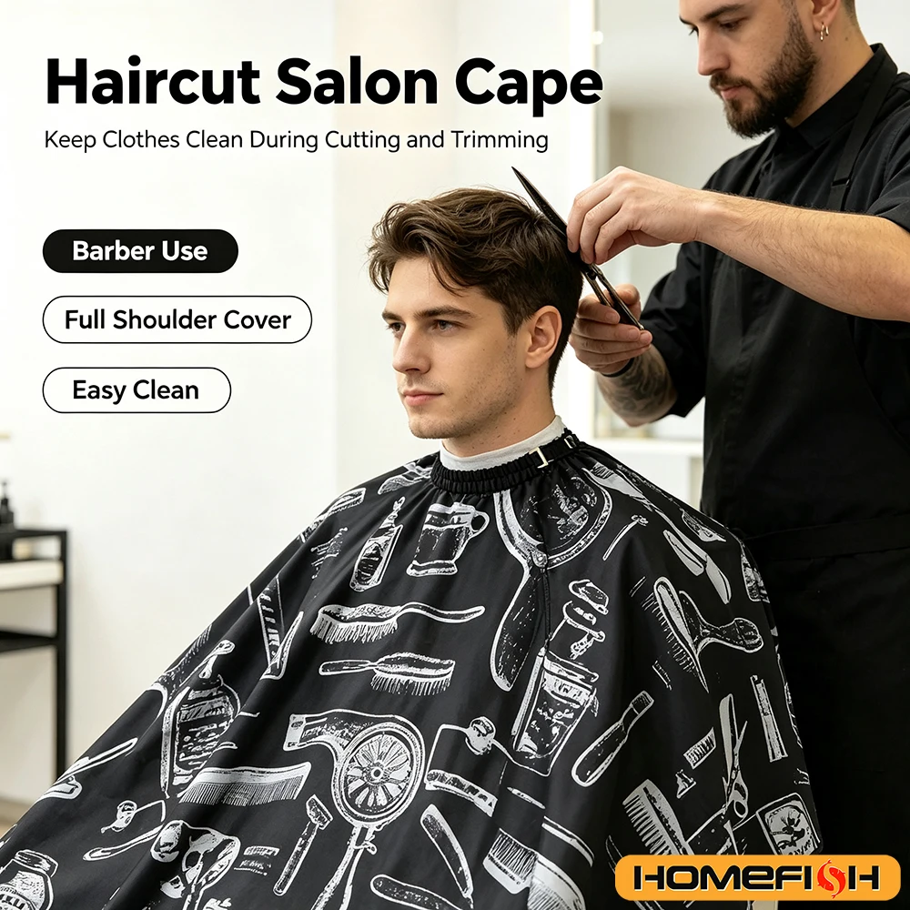Professionelle Haarschneideschürze Friseursalon-Umhang Haarschneidetuch Haarschneideschürze Friseurzubehör – Detail 2