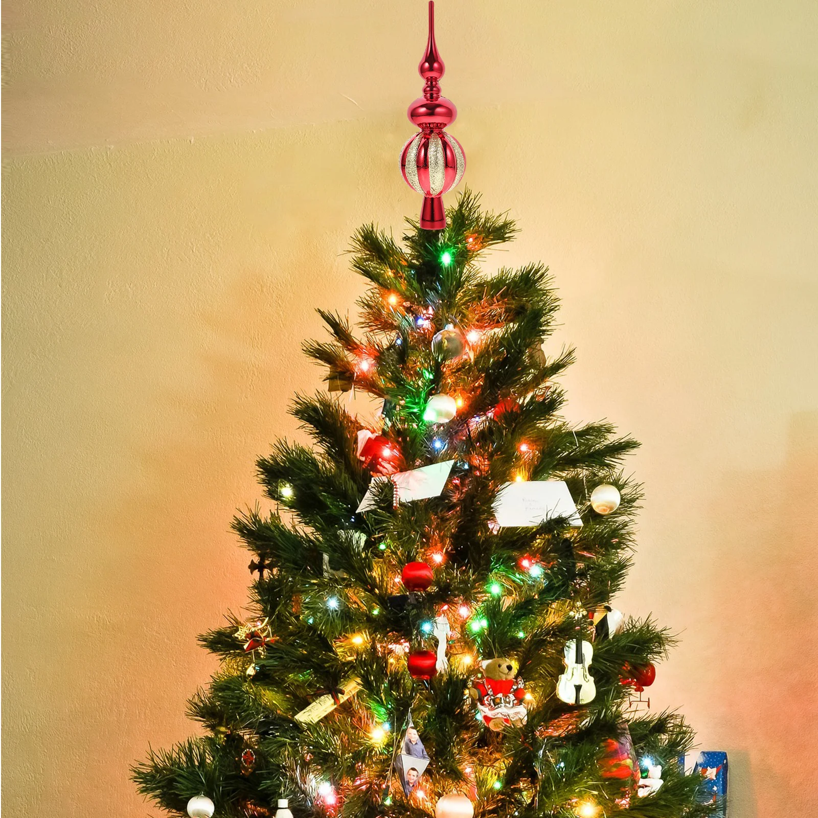 

Spherical Christmas Tree Topper Plastic Xmas Treetop Decor For Holiday Party Family Celebration Christmas Decoration