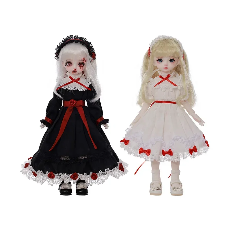 Circe B Bjd Pop 1/6 DTSN2 Blythe Reborn Twins Wit Lolita Antieke Pyjama Kant Rose Hars Figuur Poppen voor Meisjes Shugafairy