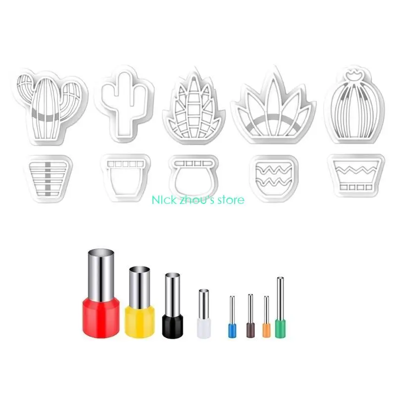 

E15E 18Pieces Clay Cutters for Jewelry Making Fresh-Cactus Clay Cutters for Earrings