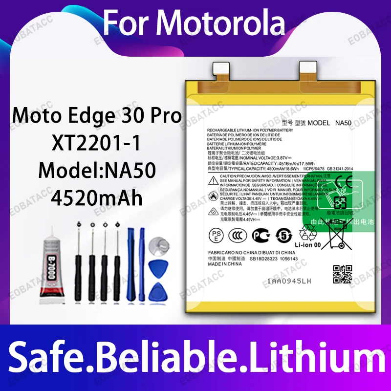 

100% New NA50 Battery For Motorola Moto Moto Edge 30 Pro Large capacity Batteries+Free Tools