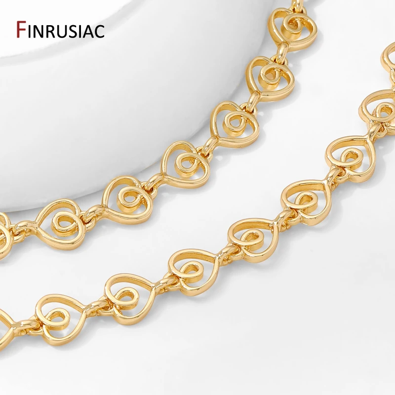 14K vergoldete Messing hohle Herzform Kette für DIY handgemachte Schmuckmaterialien Halskette Armband Schmuckherstellung Zubehör – Detail 20