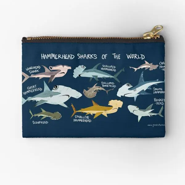 Hammerhead Sharks Of The World-bolsas con cremallera para hombre y mujer, billetera de llave de cosméticos puros, ropa interior de embalaje, calcetines, bragas, dinero, pequeño