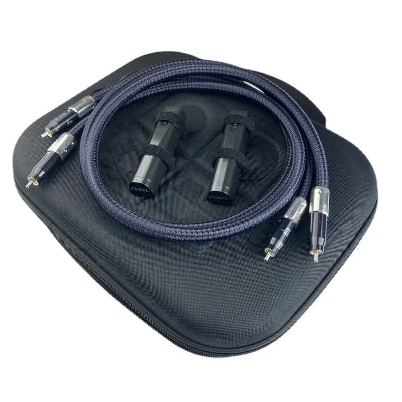 زوج من كابل Yonder RCA الأزرق البري PSS خط إشارة مضخم الصوت HiFi الفضي مع نظام تبديد الضوضاء #1