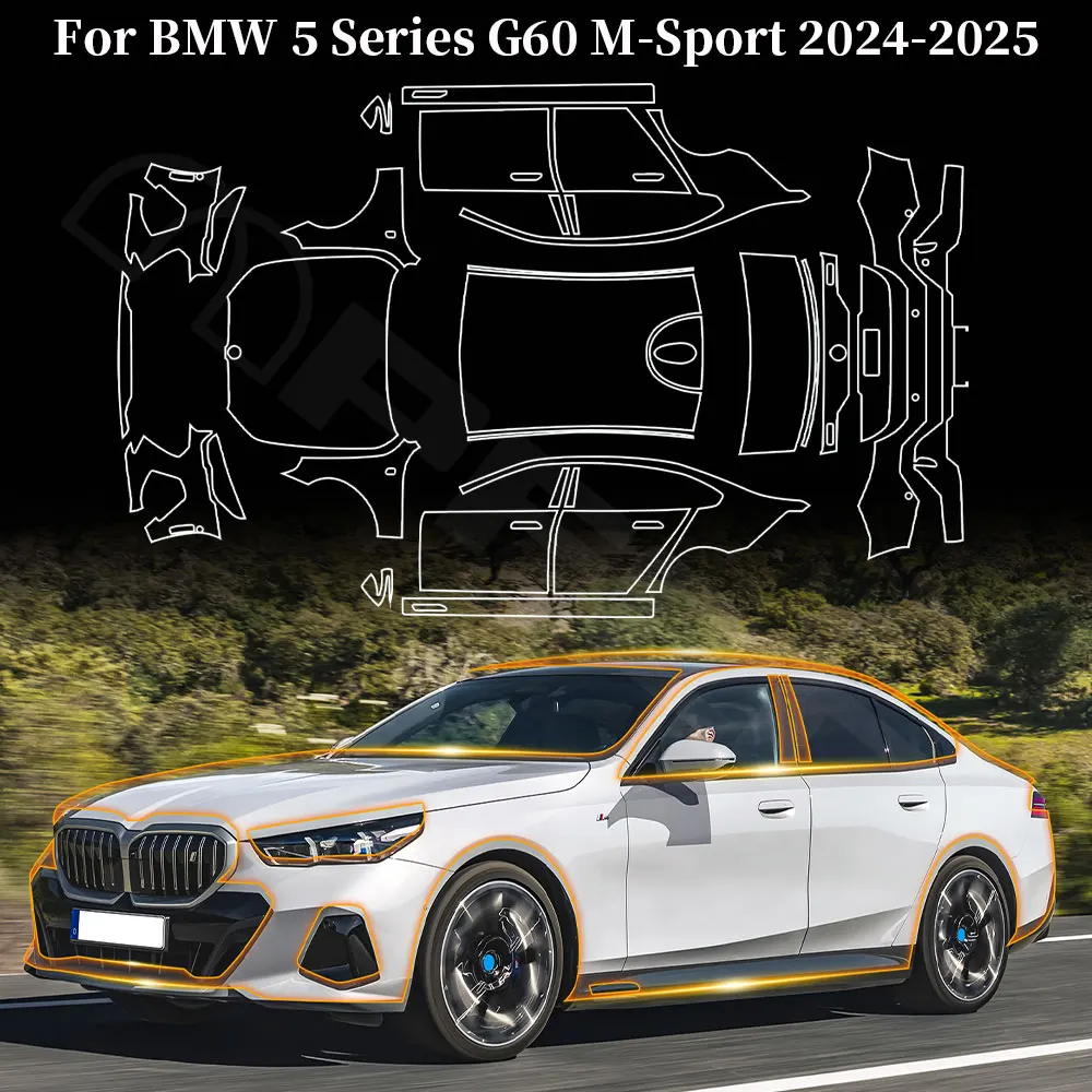 

Car Body Sticker Precut Paint Protection Film Anti-Scratch TPU Clear PPF 8.5mil for BMW G60 5 Series M Sport 2024 Accessories
