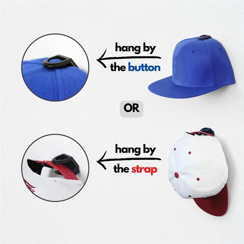 

AD30-22PCS Adhesive Hat Hooks For Wall Hat Rack For Baseball Caps Minimalist Hat Organizer Display Holder For Wall Door