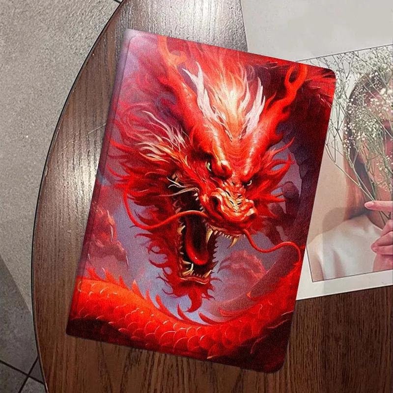 Dragon Art Cool Creative Patte لجهاز iPad Pro Air Mini 2 3 4 5 6 7 7th 8th 9th 10th 11th 10.2 9.7 10.5 10.9 11 13 بوصة حافظة كمبيوتر لوحي