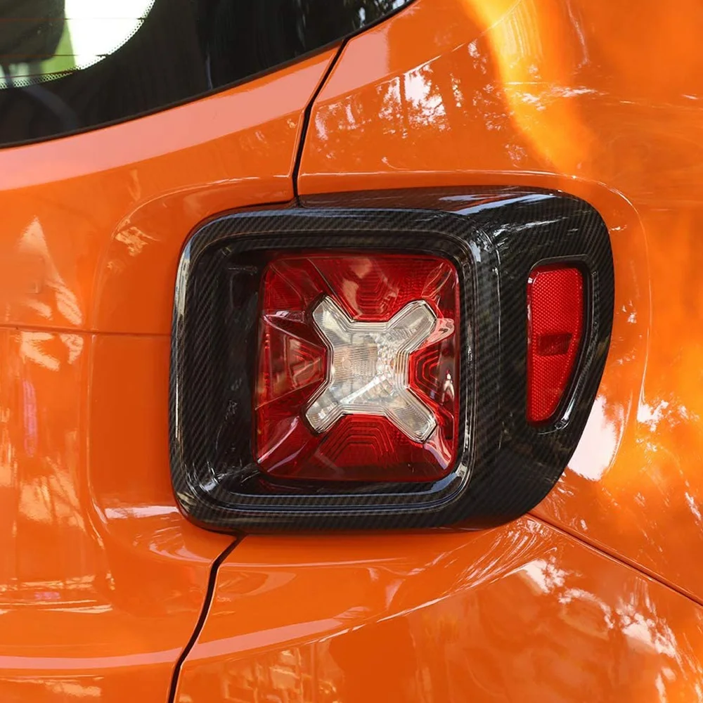 Pokrywa światło tylne samochodu z włókna węglowego tylna lampa wykończenie ramy dla Jeep Renegade 2016 2017