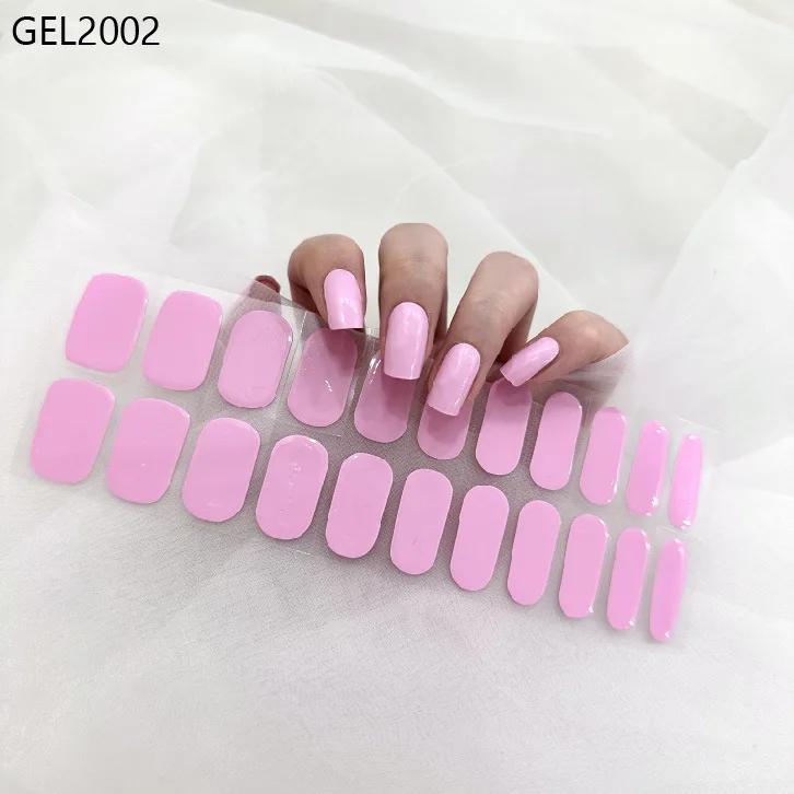 22 Tips Langdurige Uitharding Bakvrije Gel Nagelstickers Volledige Hoes Nagellak Strips Nagelstickers