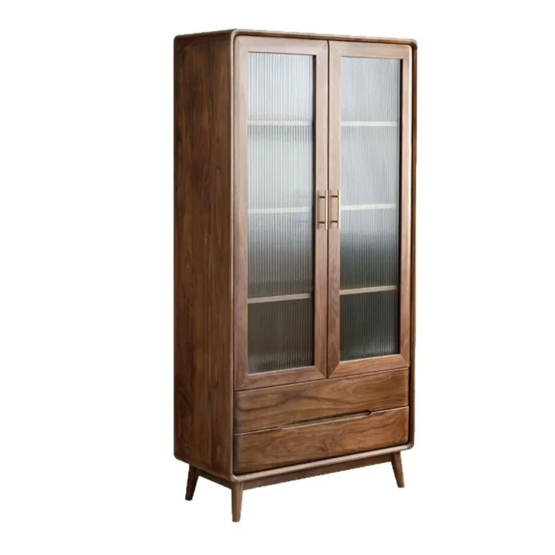 

North American black walnut solid wood bookcase bookcase bookshelf all solid wood floor-to-ceiling logs