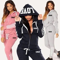 Fashion Women Track Suits Sports Wear Jogging Suits Ladies Hooded Tracksuit Set Clothes Hoodies+Sweatpants Sweat Suits