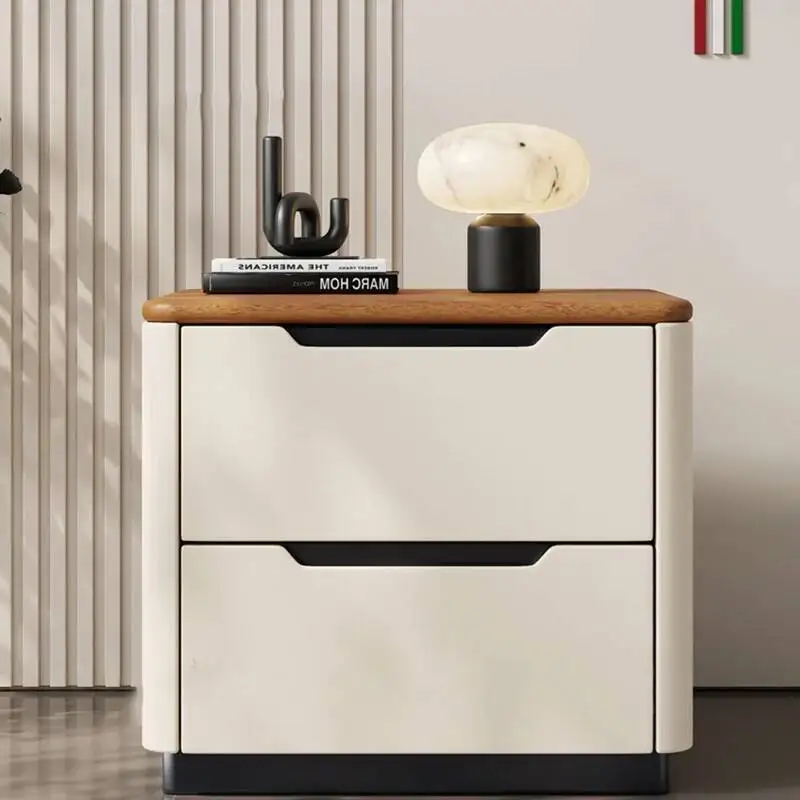 طاولة ليلية على الطراز الشمالي راحة دافئة فريدة من نوعها منضدة شخصية موفرة للمساحة أثاث غرفة نوم Mesita De Noche Dormitorio #1