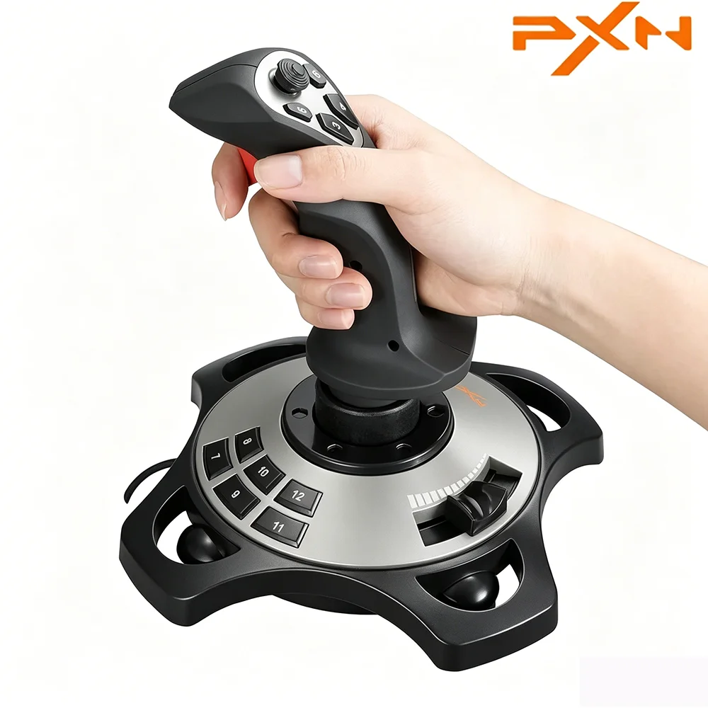 PXN 2113 Flight Simulator Joystick Gamepad Controller Professional Cockpit Stick for PC Desktop Gaming
