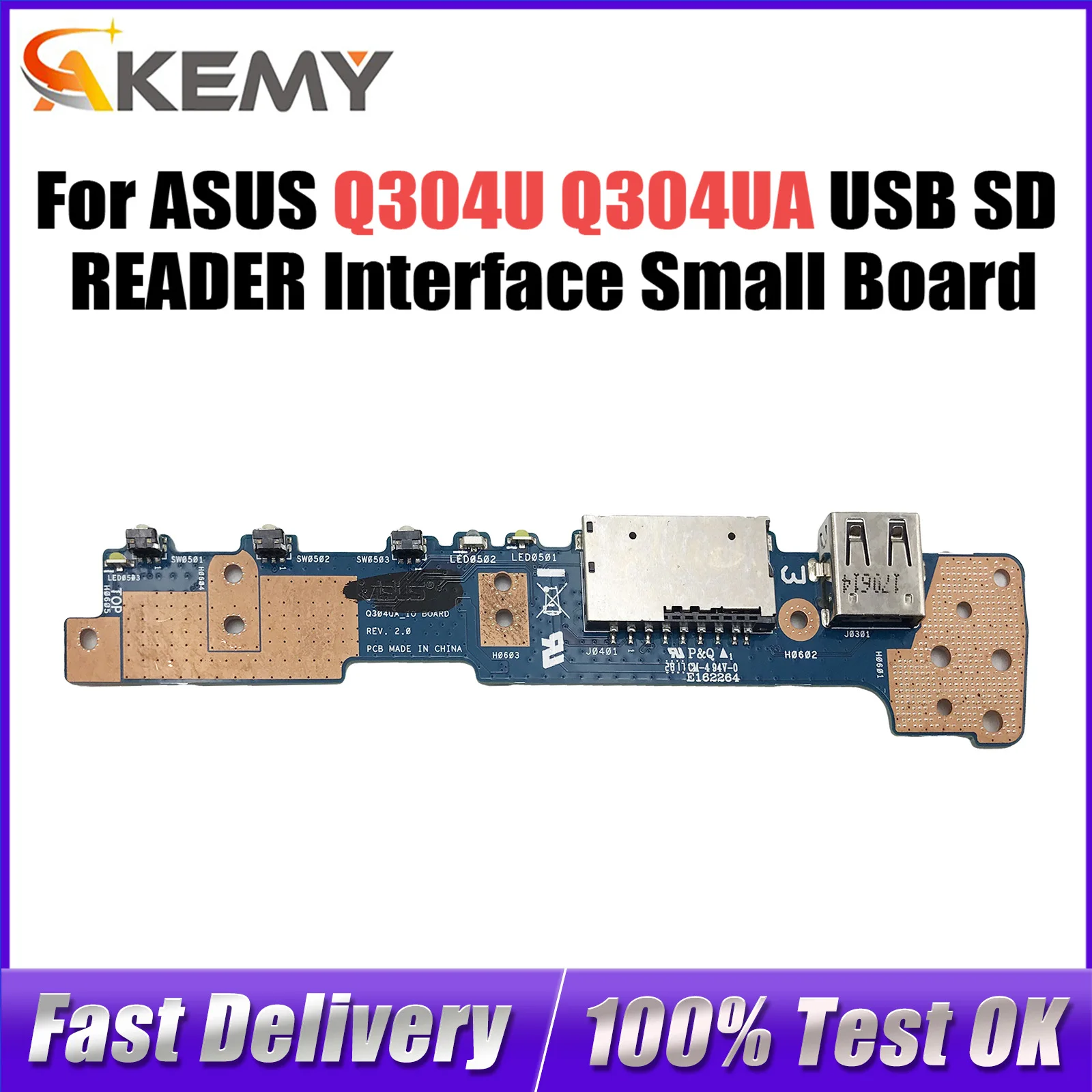 

For ASUS Q304U Q304UA USB Board SD CARD READER interface small board 100% Tested Fast Ship