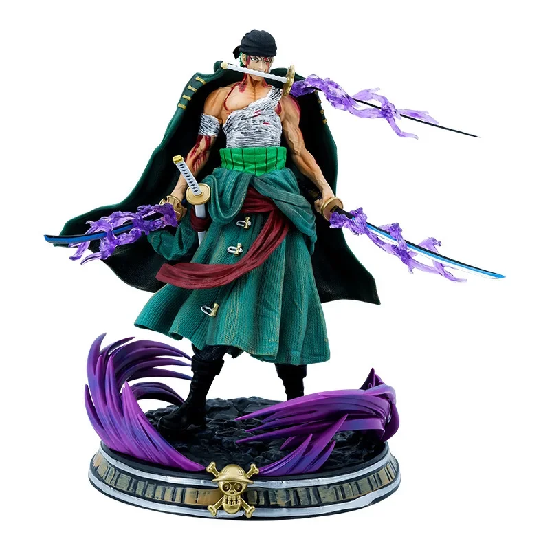 34CM Roronoa Zoro Collectible Figurine One Piece Anime Figure Manga Assemble Model Cartoon Doll Adult Children Kids Boy Toy Gift