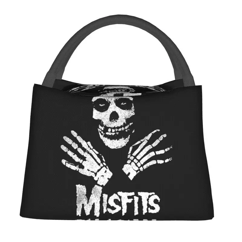 Horror Punk Rock Band Misfits Insulated Lunch Bags for Women Resuable Cooler Thermal Food Lunch Box Hospital Office