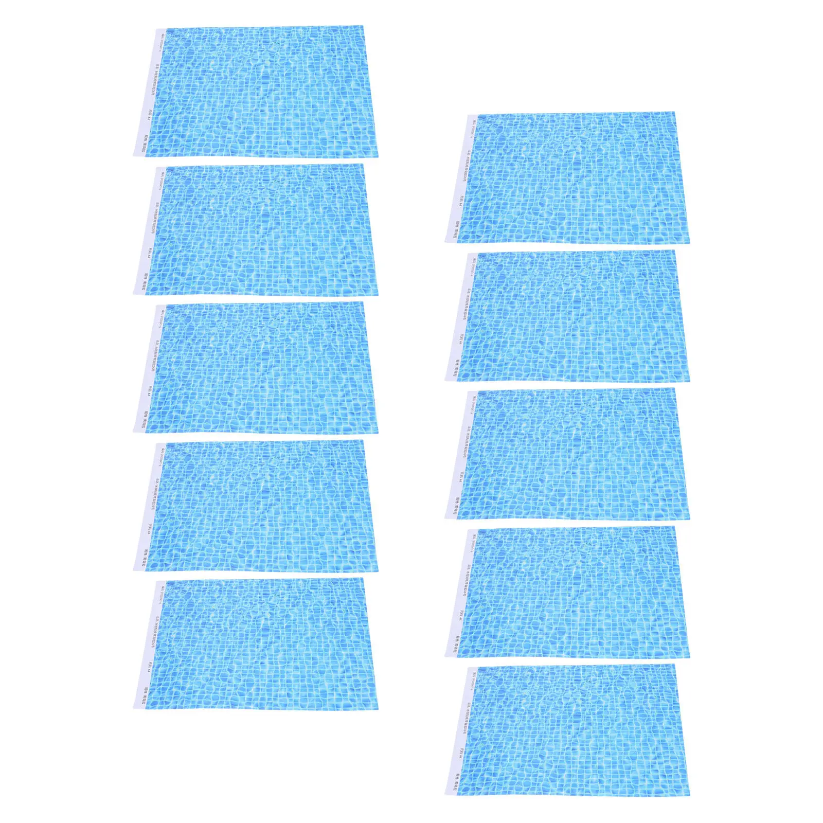 Water Texture Stickers 10Pcs Glossy River Surface Sheets for DIY Miniature Landscape Tabletop Terrain