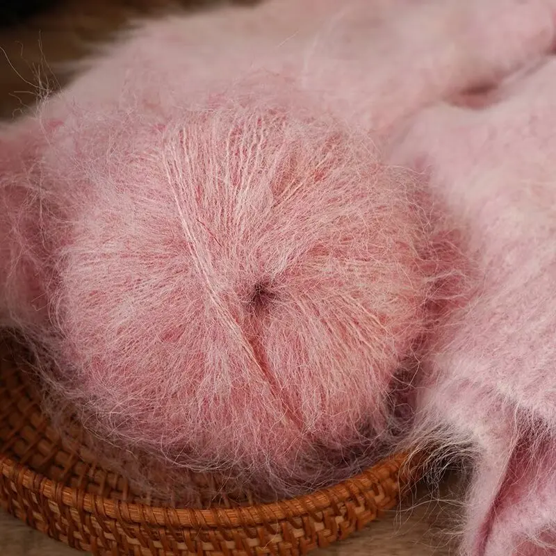 300 g de hilo de mohair de alpaca de pelo largo colorido, material de bricolaje hecho a mano, agujas de tejer, suéter de mujer de moda de otoño e invierno, abrigo, bola de hilo de chal, 1 pieza = 6 piezas = 300 gramos