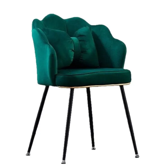 

High back bedroom furniture, velvet Nordic fabric dining chair, upholstered bedroom chair, sofa living room chair, makeup chair