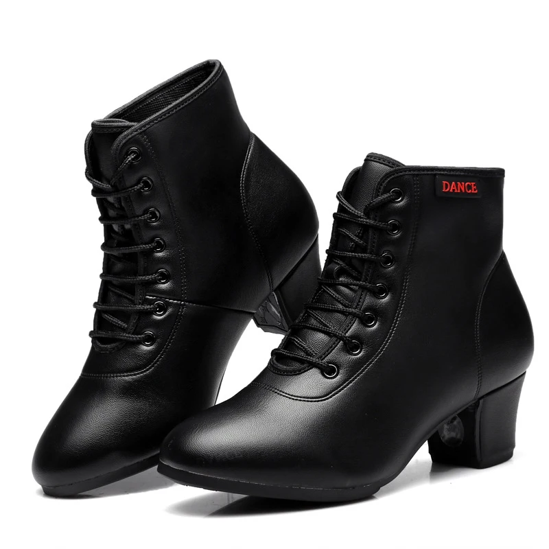 Latin Dance Shoes Ladies High Top Jazz Salsa Dancing Boots Heel 3cm 5cm Outdoor Practice Adult Woman\'s Ballroom Dance Sneakers