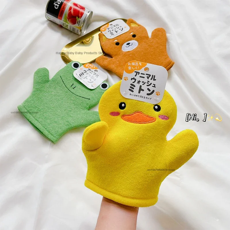 Baby Cartoon Bathing Gloves Children's Bath Rubing Cotton Animal Bath Towel for Kids Comfortable Bath Brush Shower Accessories