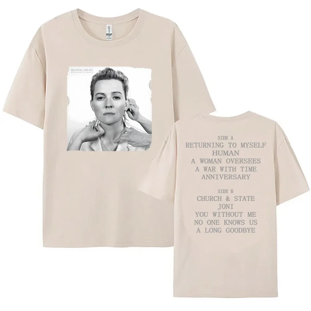 Moda retornando para mim mesmo capa t brandi carlile cantor camiseta de algodão manga curta unisex streetwear solto feminino tshirts