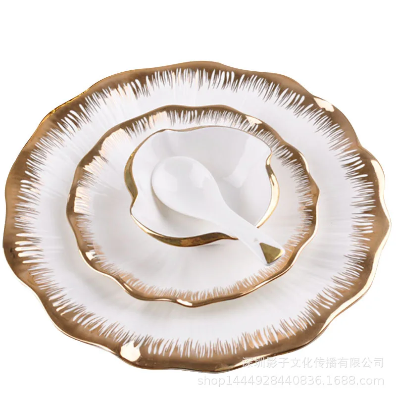 European Modern Fresh Couple Ceramic Western Plate Bone China Steak Ornament Tableware Decoration Cup Saucer Set