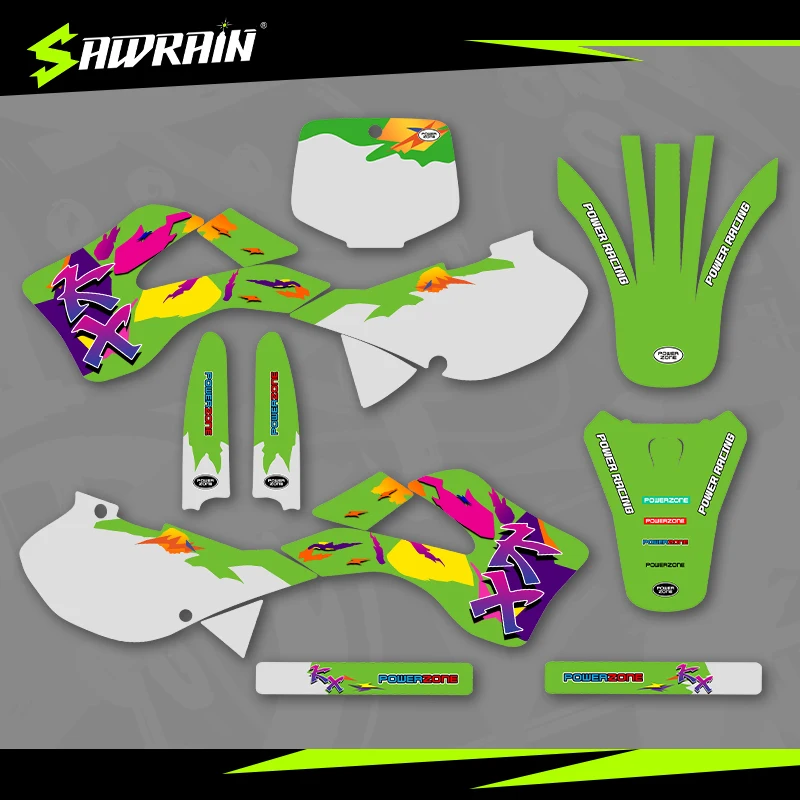 

Sawrain Motorcycle Graphics Backgrounds Decal Stickers Kits for KAWASAKI 99-02KX125-250 03