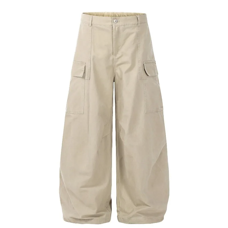 OR FL American Baggy 100 Cotton Women Cargo Trousers Multiple Pockets Staraight Mop the Floor Slacks Women's Wide Leg Pants Y2k