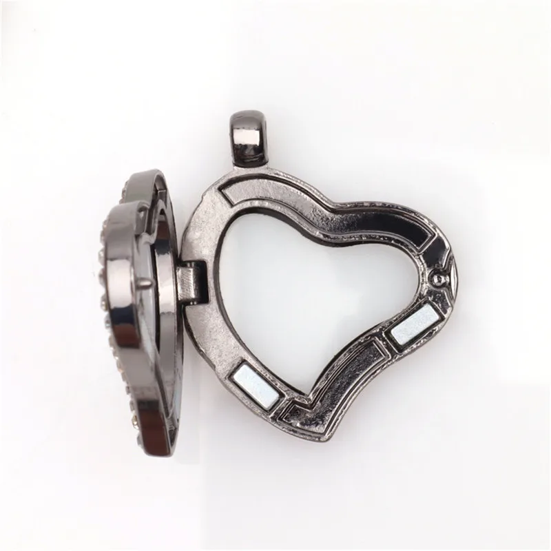 10PCS Plain Irregular Heart Glass Living Memory Floating  Locket Alloy Pendant Charms Jewelry Making Necklace Keychain Women Men