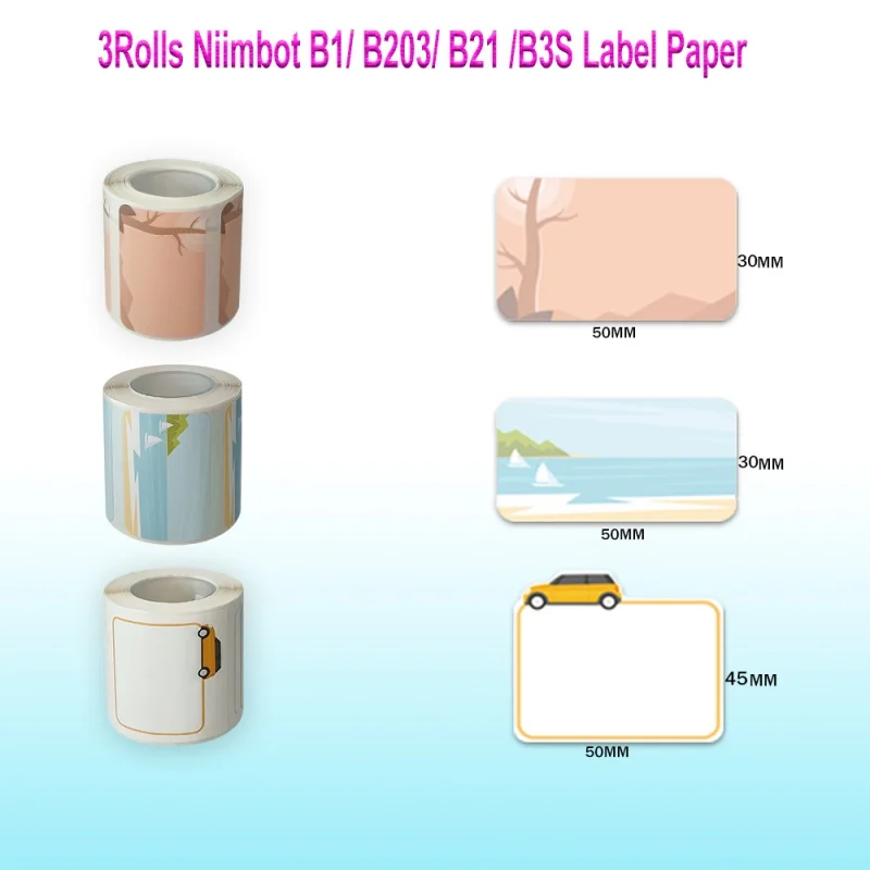 Niimbot Label Paper Thermal Mini Printer Labeling Roll Paper Accompany the Growth of Learning for Study Work Office DIY Creative